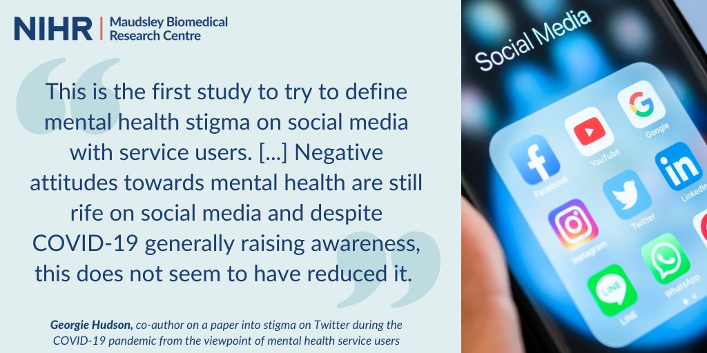 .<a href="/Georgie_Hudson5/">Georgie Hudson</a>, a research assistant at our BRC, writes about a study published in <a href="/jofmentalhealth/">Journal of Mental Health</a> which analysed stigma on Twitter during the #COVID19 pandemic from the perspective of #mentalhealth service users.

maudsleybrc.nihr.ac.uk/posts/2022/aug…