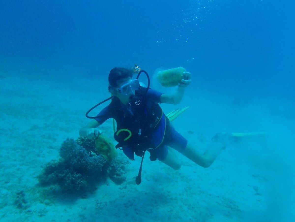 circle_divers's tweet photo. Today Circle Divers Dahab together with @jazdahabeya did a cleanup dive. Even 11 year old Alisha (on the first picture) joined us to make a difference
So great to see the new generation concerned about the environment Join us for the future cleanup dives. https://t.co/F6tNSvTFhK