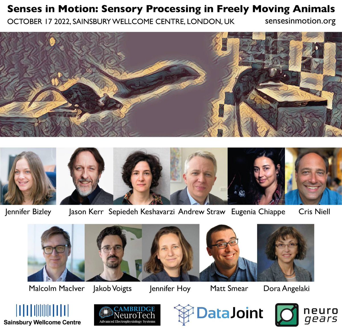 📢 Come join us at Senses in Motion Symposium on 17 Oct. We have a very exciting line-up of speakers covering a range of topics on sensory processing in freely moving animals. Register early to get a spot. It’s free and open to all! <a href="/SWC_Neuro/">SWC</a> @petrzzz sensesinmotion.org