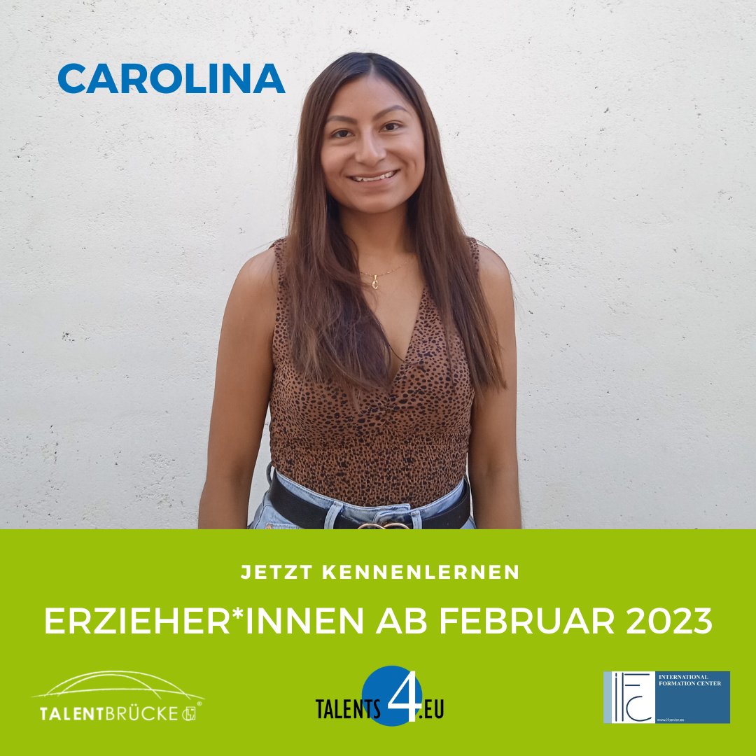 Verstärkung gesucht? Finden Sie Carolina! Die neue Fachkraft für Ihre Kita ab Februar 2023!
Sprechen Sie uns an!

talents4.eu

<a href="/IFCenter/">IF Center</a>
#Fachkräfte #Erzieher #Erzieherin #Kita #Kindergarten
#Mitarbeiter #Jobs #Unternehmen #Business #Spanien #Deutschland #Recruiting