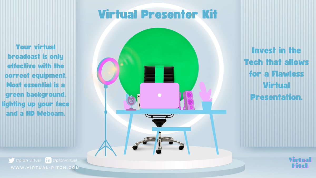 marluvdhoven's tweet photo. Virtual Presenter Kit | Your virtual broadcast is only effective with the correct equipment. Most essential is a green background, lighting up your face and a HD Webcam. https://t.co/dQVzf8db9p #virtualpresentation #virtualkit #broadcastequipment https://t.co/JeFg4bx1EG