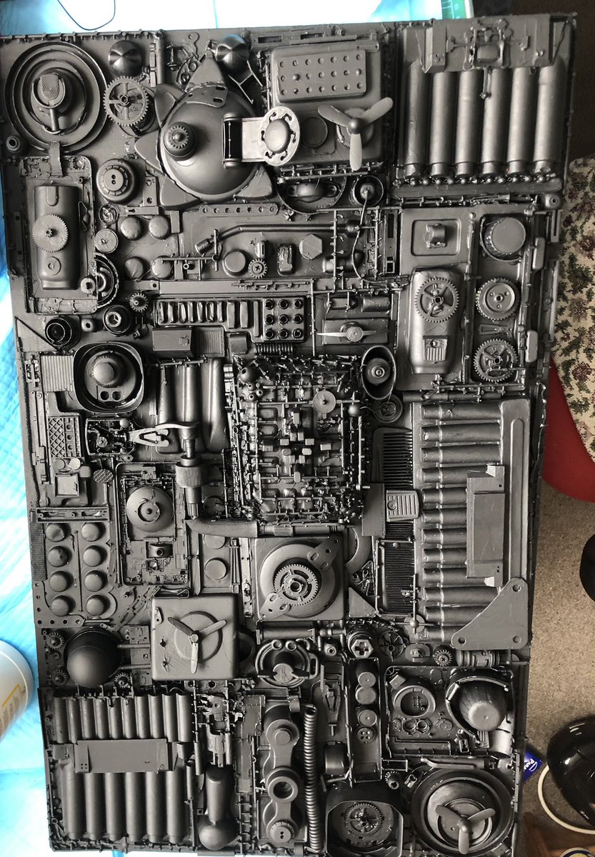ButtonSteampunk's tweet photo. #workinprogress #largecanvas #largecanvasart #steampunkbutton #workinprogressart #grunge #grungeaesthetic #machinery #cogs #cog #steampowered #assemblage #assemblageart #assemblageartist #assemblage_art #assemblageartists #mixedmediasculpture #mixedmediaassemblage #mixedmediaart https://t.co/7vlFR8dSUw