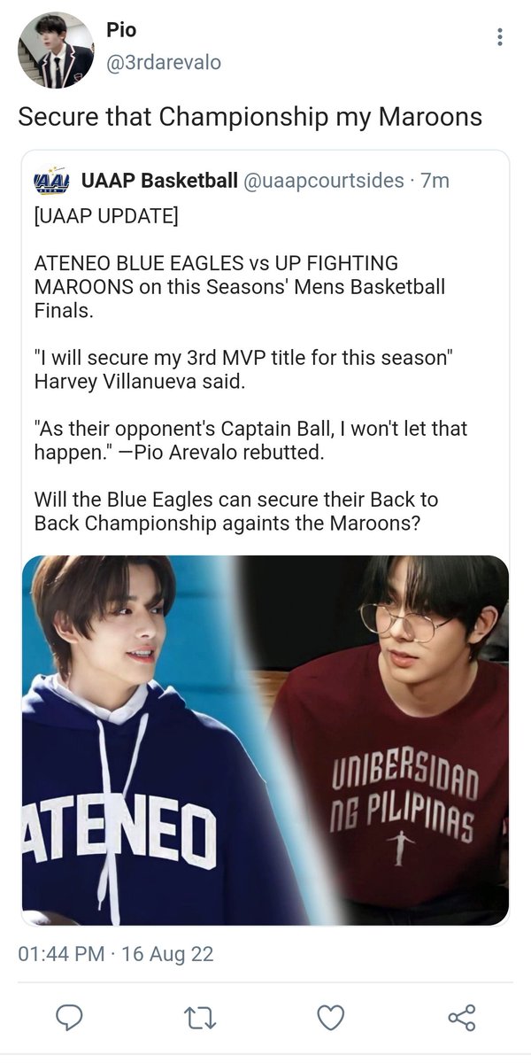 pjaybruv's tweet photo. A heejake au where...
Pio(hs) and Harvey (jk) are known as the 'opposing aces' since Senior Highschool for the reason that their paths always cross as rivals. Little did everyone knows, these two 'rivals' are 'lovers' who're frantic of being judged by public. https://t.co/OXiHiKz6Ap