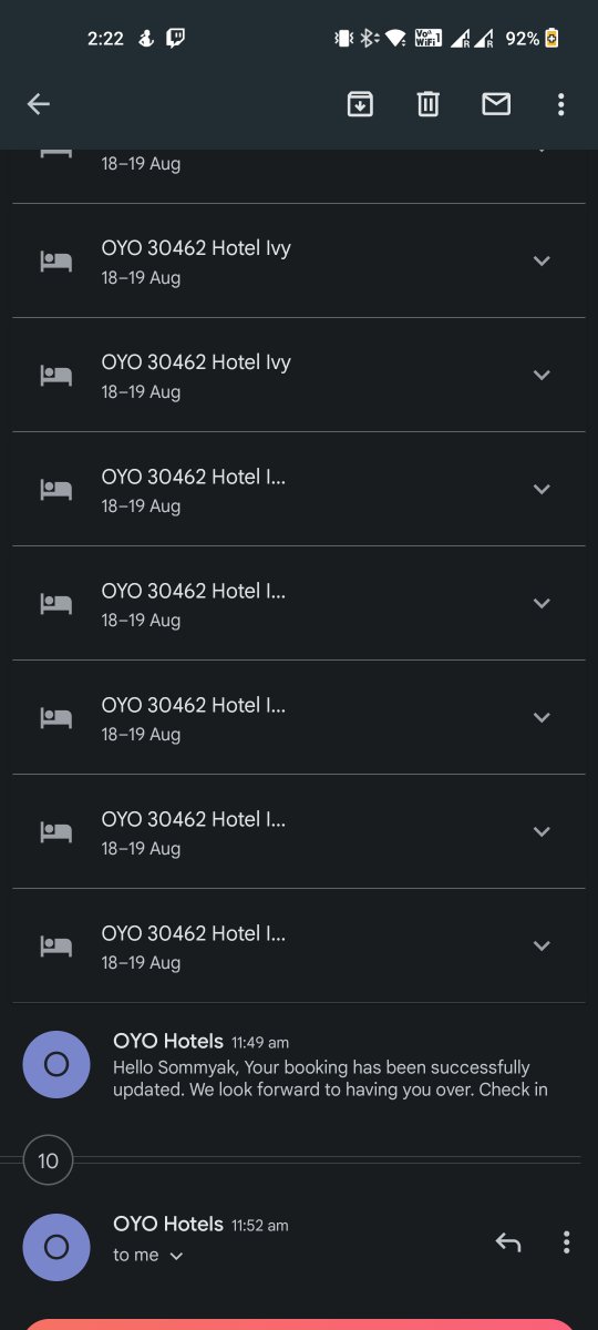 lost_prophet666's tweet photo. @OYO4U DAKQ4127: 

Also sharing the 13 spams i received this morning https://t.co/hTSZTEVOlk