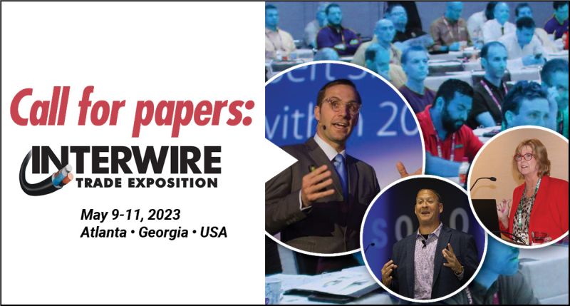 WireJournal's tweet photo. Calling all subject matter experts...This is your chance to share your wire making experience at INTERWIRE 2023. WAI is accepting abstract submissions now. Ferrous, nonferrous, and general topics are welcome. Submit your abstract: https://t.co/P0ngmog5CL https://t.co/IeEdw2jTg1