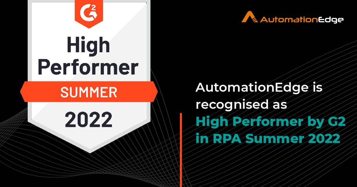 AutomationEdge's tweet photo. Can’t keep calm, because the G2 #RPA Summer report is here.

AutomationEdge is placed in #HighPerformer quadrant in the G2 RPA grid for #Summer2022 report. 

A big thanks to all customers and reviewers for their support of our service.

#G2Report #RPAReport #ConversationalRPA https://t.co/e8XqhaduMc