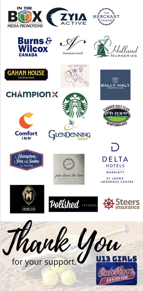 CoveU13's tweet photo. Thank you to all@our sponsors for their support in our fundraising goals this season!
@SteersInsurance @BurnsWilcox @GanderGolf  @GlendenningGolf @NLGrowlers  @wearechampionx @deltahotelnl @HamptonStJohns @InTheBoxMedia @always_in_vogue @BallyHaly @arbonne @HollandNurseri2 https://t.co/nl9iFL1zfi