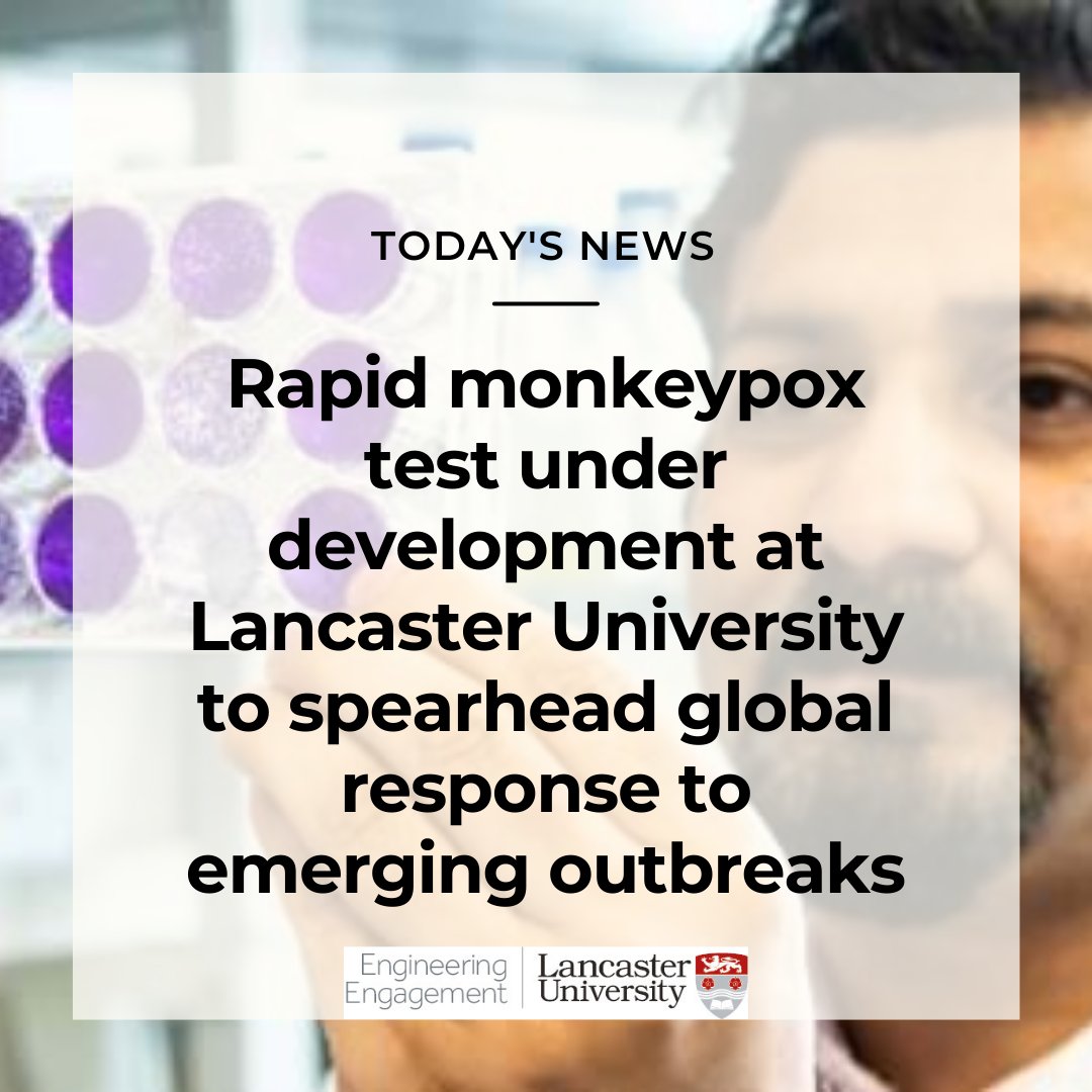 LancsUniLPDU's tweet image. Scientists at Lancaster University are developing a portable diagnostic test which can detect the monkeypox virus - along with a raft of other viruses - within 30 minutes.
Read more at: lancaster.ac.uk/news/rapid-mon…
#LancasterUniversity #RapidTest #monkeypox
@BLSLancasterUni