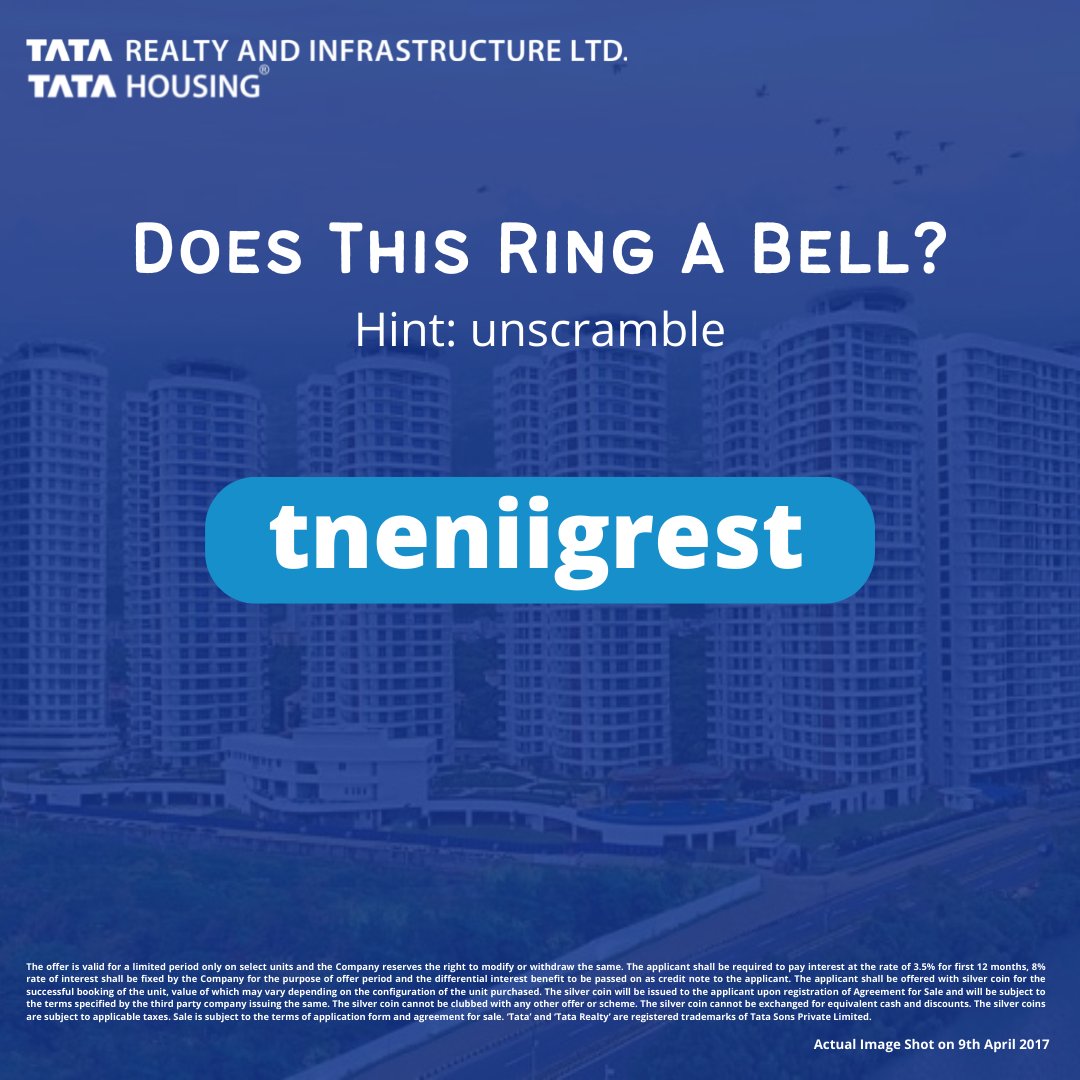 tata_housing's tweet photo. Can you decode the word?
As most of you have resumed work after a long break, the laziness and boredom must be at its peak. So, to break the chain of monotony, and boost your concentration, here is another contest for you!
Decode the word correctly and win Amazon Vouchers! https://t.co/ytnfZ0Mfqj