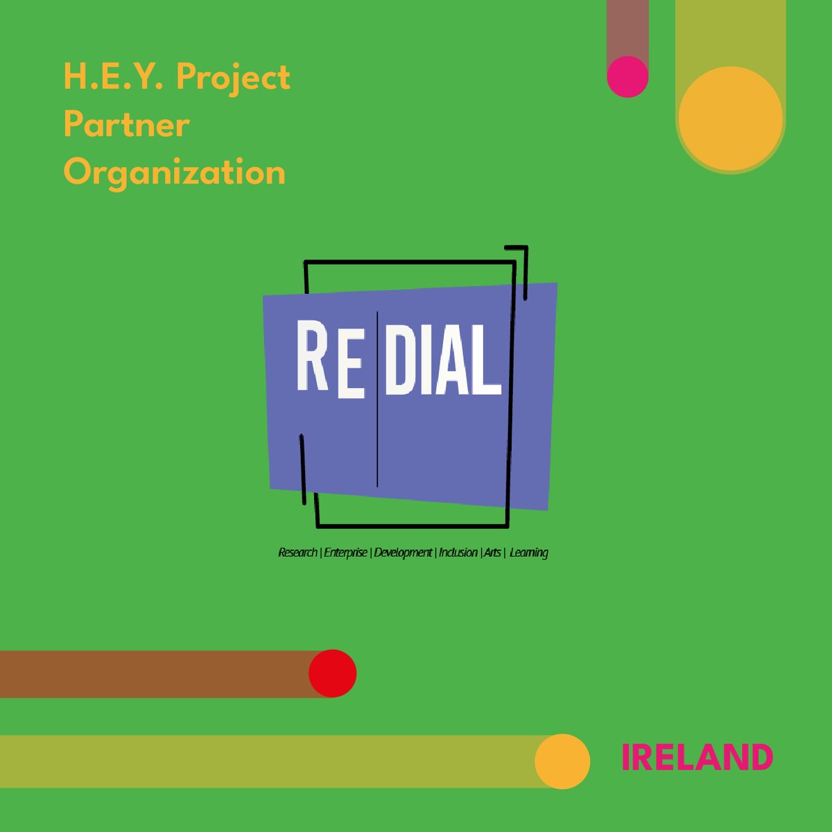 HeyprojectE's tweet photo. 👉 @Redialdublin is an innovative and forward-thinking #voluntary and #community sector organisation working in the field of social inclusion based in #Dublin and working within different communities in #Ireland.
Follow our pages!
#itsheyproject #sayheyproject #whatnow https://t.co/HVRsGC4v4c