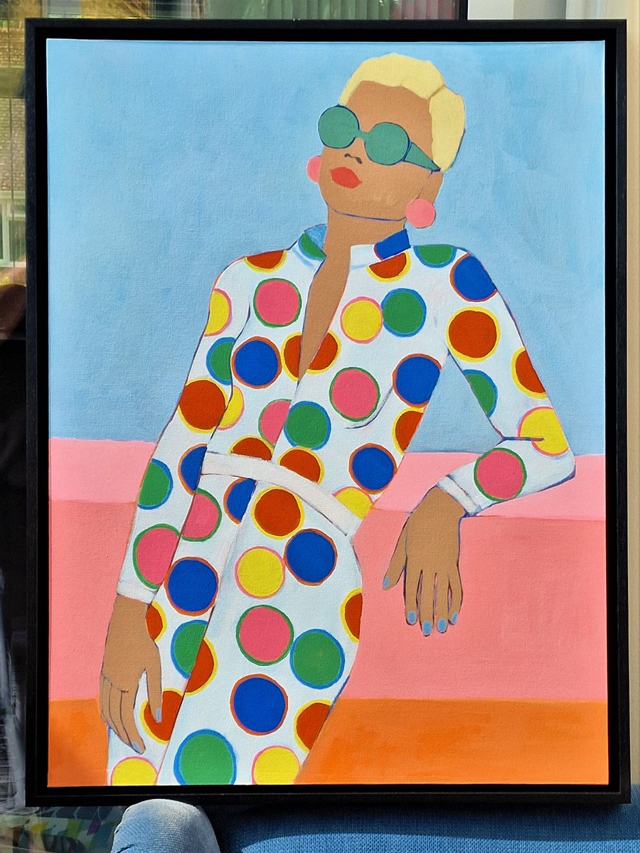 I loved the outfit @janewiedlin wore in her Elettrodomestico - The Next Night YouTube video so much that I asked @susiestoneltd if she would include it in one of her paintings. Luckily she agreed and the result is fabulous!