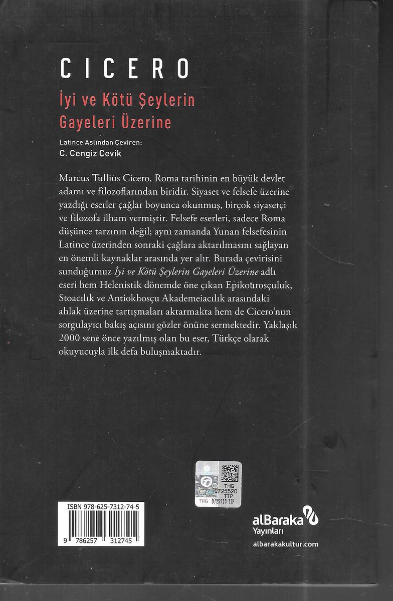 RuzgarKitabevi's tweet photo. İyi ve Kötü Şeylerin Gayeleri Üzerine
Cicero
Albaraka Yay. 14x21 cm. 317 s. 2. hamur. İstanbul-2022
#İyiKitaplar #RüzgarKitabevi #Edirne #Sahaf
#Felsefe #AntikFelsefe #Stoa #AntikRomaDüşüncesi #Klasikler https://t.co/B9K04mSrvp