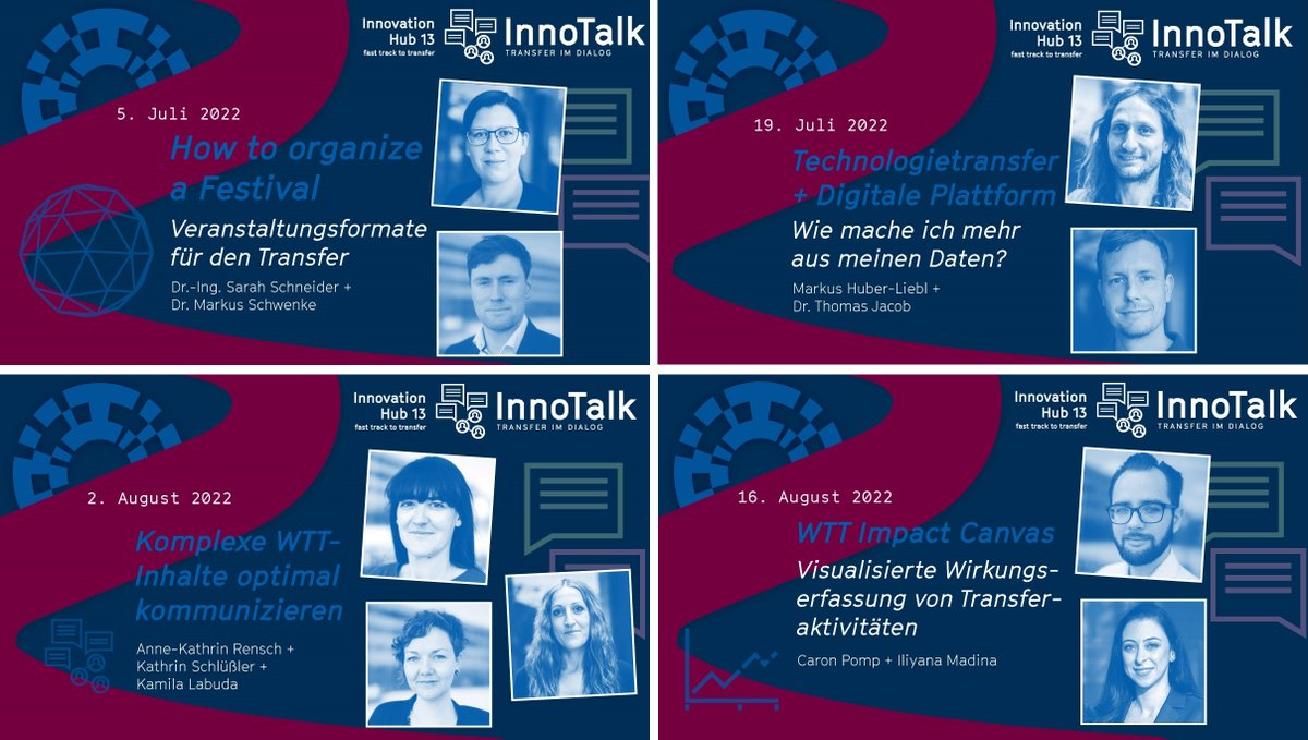 innohub13's tweet photo. Geballtes Wissen! Die 4 aktuellsten Mitschnitte des #InnoTalk sind ab sofort bei #YouTube abrufbar. ➡️https://t.co/PeBfShuRSM⬅️
Themen: Veranstaltungsformate für den #Transfer, #DigitalePlattform, #Kommunikation + #WTTImpactCanvas. @TH_Wildau, @BTU_CS #innovativehochschule https://t.co/zmveOucYTH