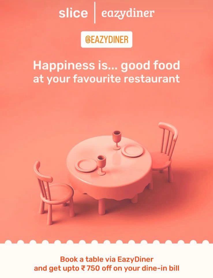 KapilChopra72's tweet photo. Are you one of the cool people having a Slice Credit card ? Then we have a gift for you ! Enjoy 15% off upto Rs 750 every time you eat out on @eazydiner. Now that makes the Slice card really powerful. Try it. You will love it. Never eat out without EazyDiner. https://t.co/HE1sGkWUt6
