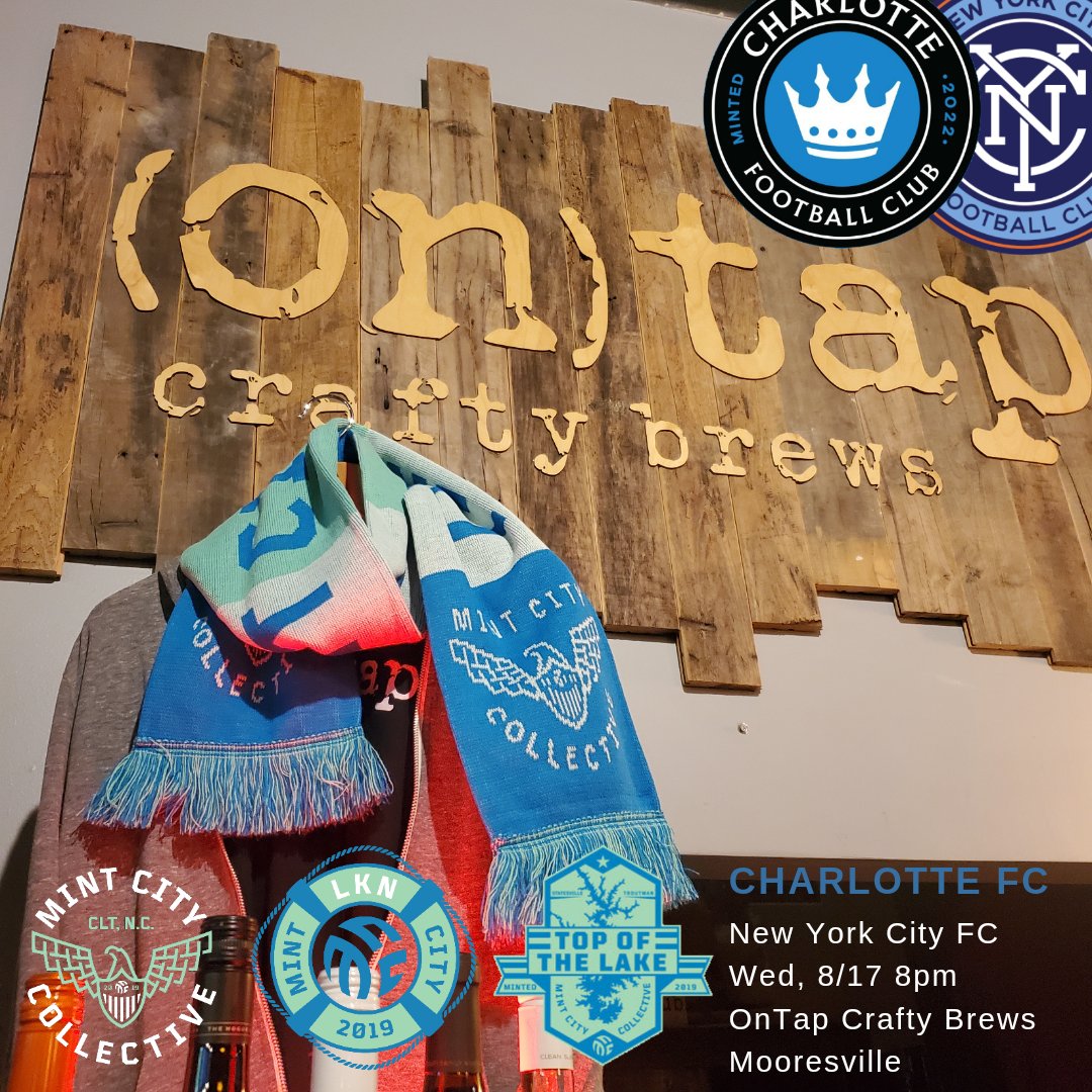 If you are in the Mooresville area and are looking for somewhere to watch the game, come out to @OnTapNC to watch <a href="/CharlotteFC/">Charlotte FC</a>
 battle @NYCFC Tonight!!!  Game Starts at 8pm!!!!  #ForTheCrown