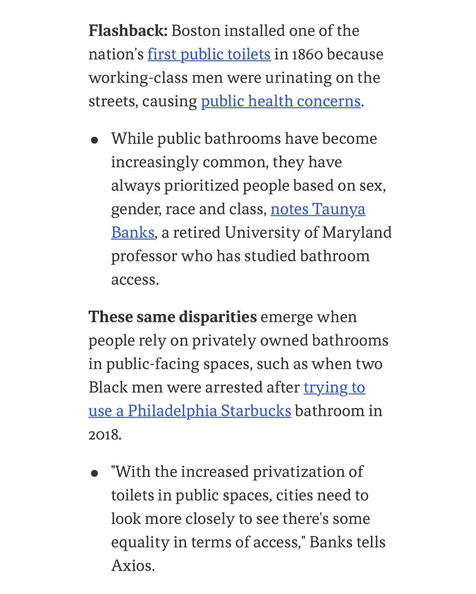 stephmsolis's tweet image. Pro tips in today’s newsletter:
🚒 Boston’s fire station bathrooms are public and open 24/7
📲 bathroomaccess.com has a helpful map of toilets in Boston, Cambridge, Somerville, etc
🚽public toilets are a health equity issue
axios.com/newsletters/ax…