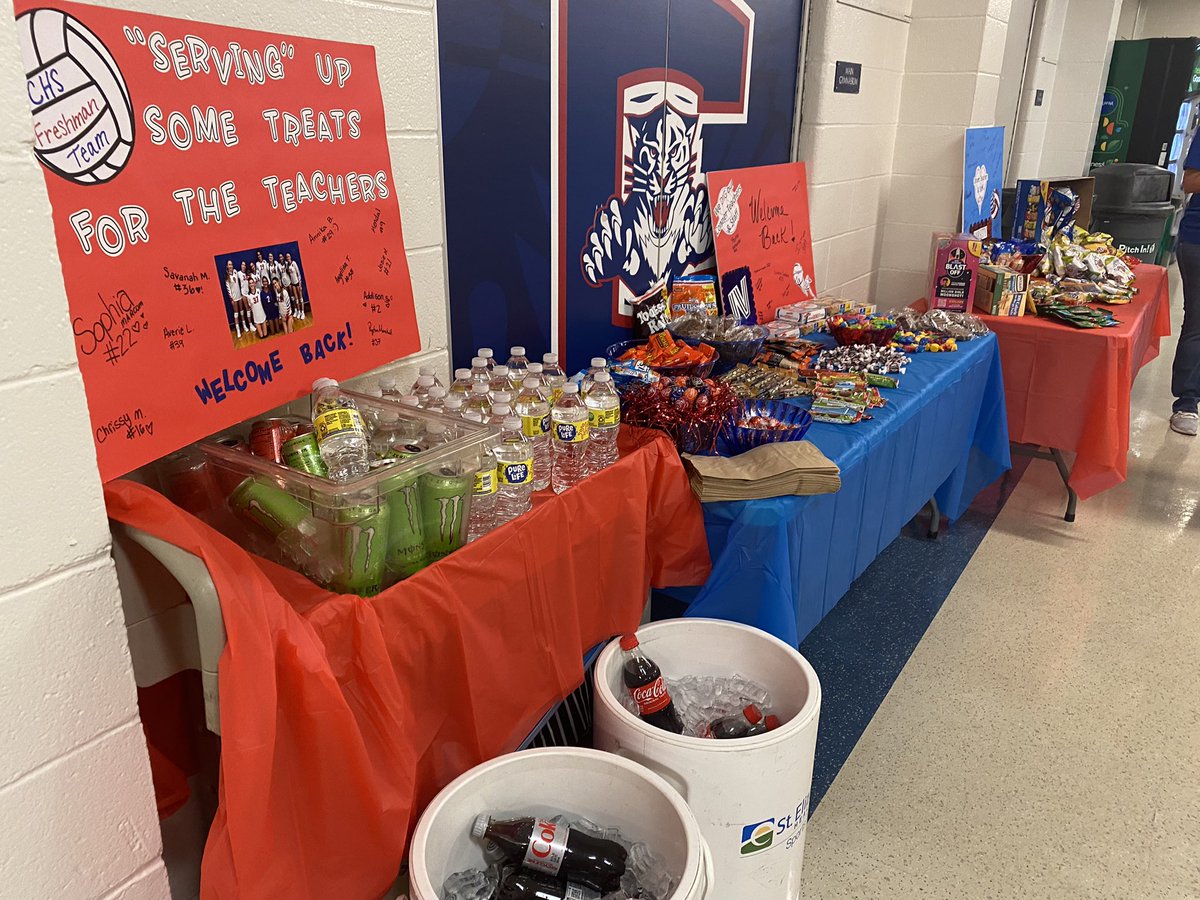 Our staff had a huge Welcome Back Breakfast from our PTSO and the ULTIMATE SNACK TABLE from our Volleyball parents! We really feel the love!! <a href="/connervball/">Conner Volleyball</a> Thank you