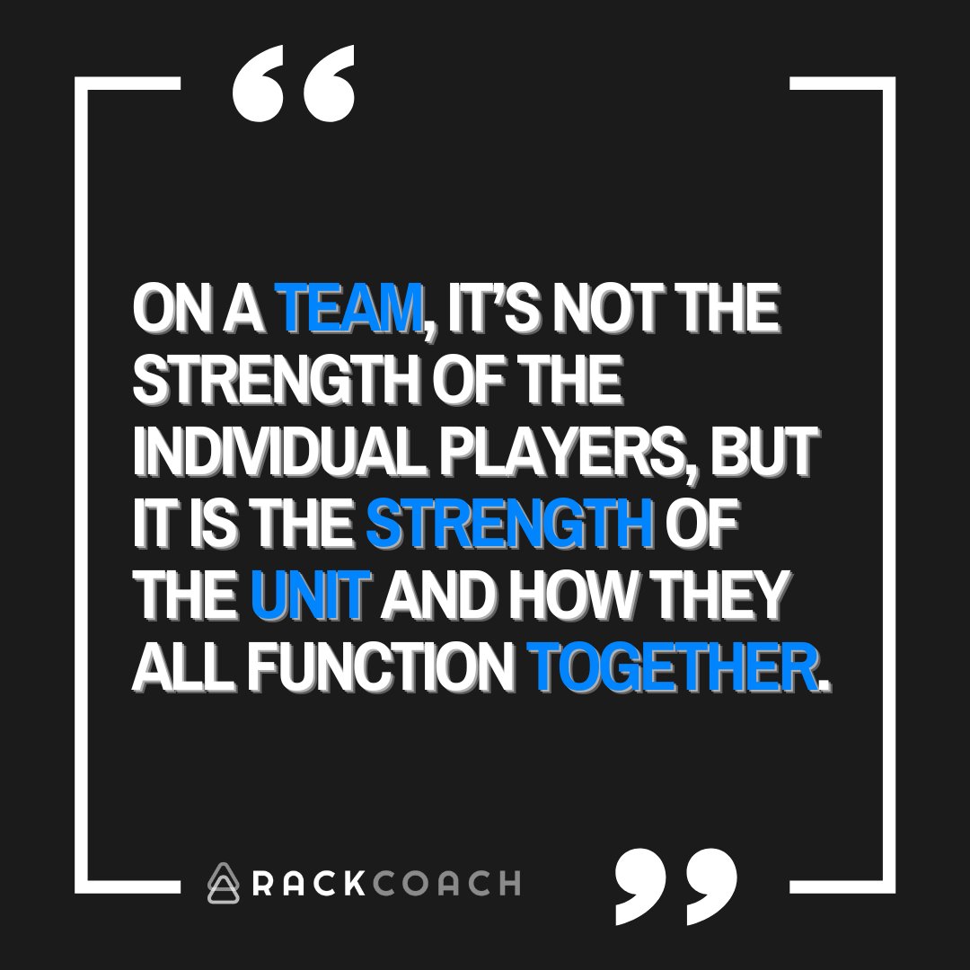 'On a team, it's not the strength of the individual players, but it is the strength of the unit and how they all function together.' #WednesdayWisdom 🗣️