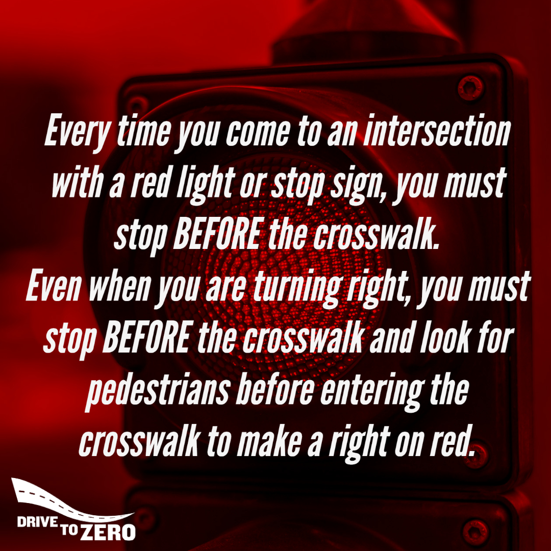 DriveSafeKansas's tweet photo. STOP before you enter a crosswalk. 

STOP before you kill someone. https://t.co/6NG8Kz4Tfo