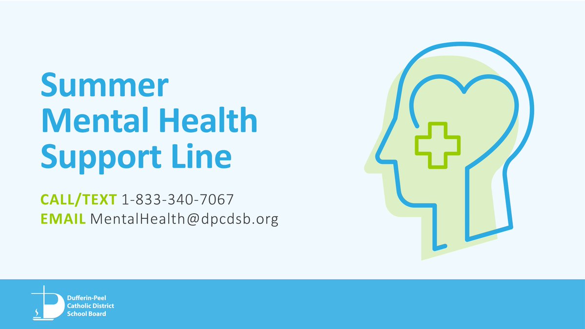 Are you a DPCDSB student experiencing stress, or a parent looking for support for your child?

Our Summer Mental Health Support Line connects you to mental health professionals, provides mental health consultations &amp; referrals to community agencies.

Visit dpcdsb.org/news/news-arch…