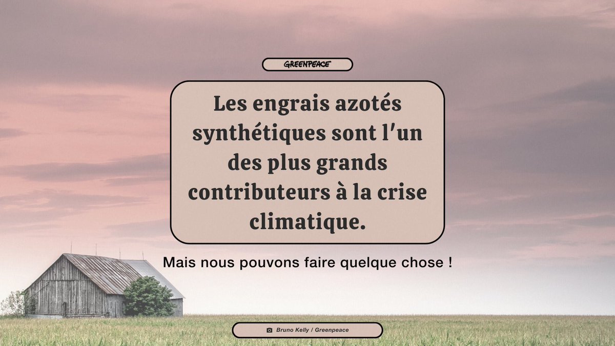 greenpeaceQC's tweet photo. Hé, Ministre @mclaudebibeau, les engrais azotés synthétiques sont clairement un problème, surtout dans le contexte de la #CriseClimatique.
Heureusement, nous avons fait des recommandations claires basées sur la science ➡️ https://t.co/E74PunJRXv 😊
#Fertilizers #EngraisAzotes https://t.co/wpA8RaQ4rh