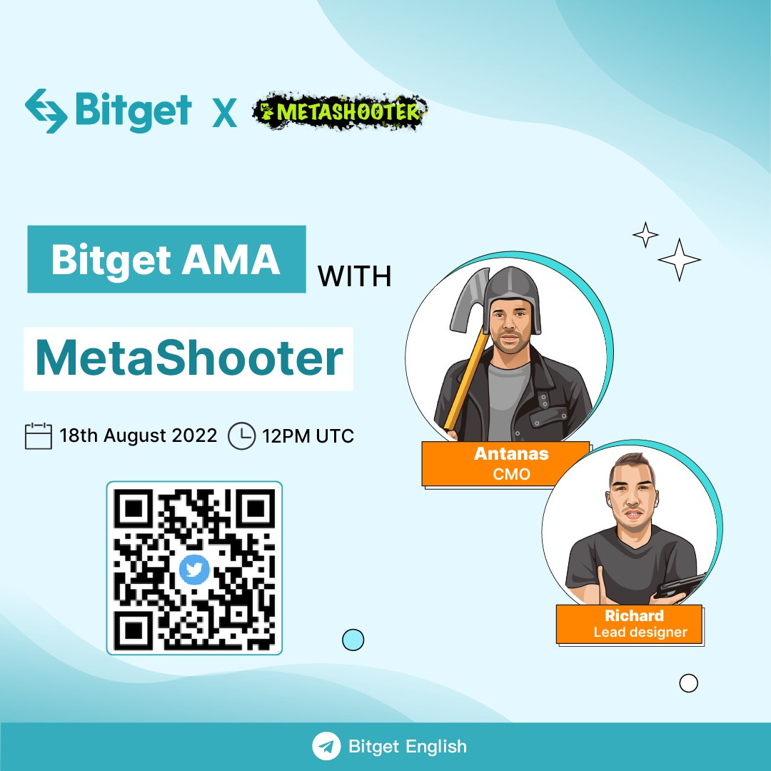 Join our Twitter Space AMA with <a href="/MetaShooter_gg/">MetaShooter</a> at 12 PM UTC, Aug 18th! 💙 
✨ Up to $500 $MHUNT Lucky #Airdrops for grabs! 🔥 

To enter 🔽 

Fill out the form: gleam.io/7JMhi/bitget-m… 
Attend the AMA: x.com/i/spaces/1OdJr…