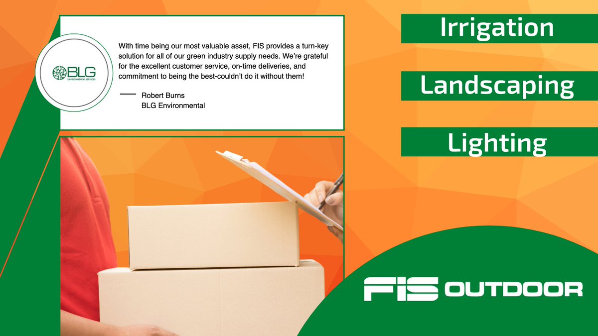 fisoutdoor's tweet photo. "A turn-key solution for all of our #greenindustry supply needs."
— BLG Environmental ⭐️⭐️⭐️⭐️⭐️
Ensure that your residential + commercial client projects are set up for success! Visit https://t.co/z6IOsNKCq9 to check out #FISOutdoor's irrigation, landscaping and lighting deals. https://t.co/DFgkSpOxBN
