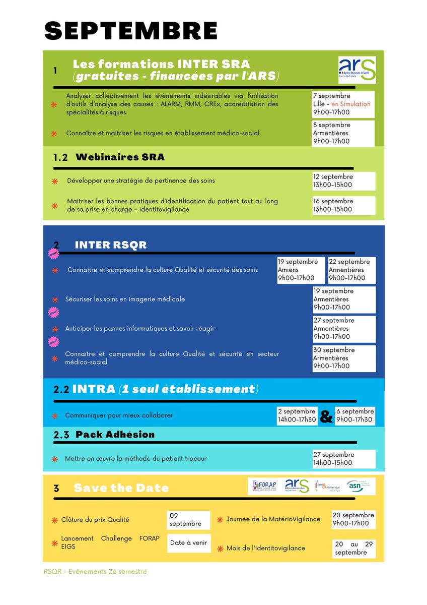 RSQualite's tweet photo. Voici le programme du @rsqr pour le mois de septembre 2022!!
Toutes les informations sont sur notre site internet https://t.co/IrAsJ0qf3P
#santé #formation #évènements #septembre #rsqr #arshdf #webinaire https://t.co/eeWCJfh44w