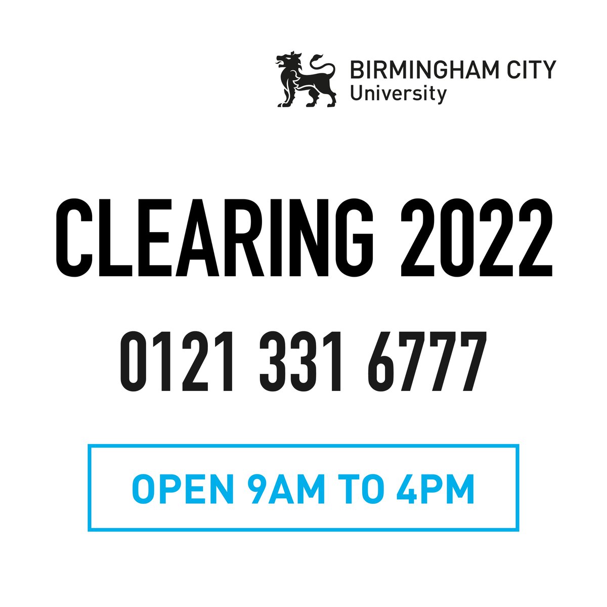 Birmingham City University (@mybcu) on Twitter photo Our friendly clearing advisors are here for you all weekend! Whether you've changed your mind, didn't get the results you expected, or want to try something new, give us a call to discuss your options. 🤩 Call 0121 331 6777 #Clearing2022 Our friendly clearing advisors are here for you all weekend! Whether you've changed your mind, didn't get the results you expected, or want to try something new, give us a call to discuss your options. 🤩 Call 0121 331 6777 #Clearing2022