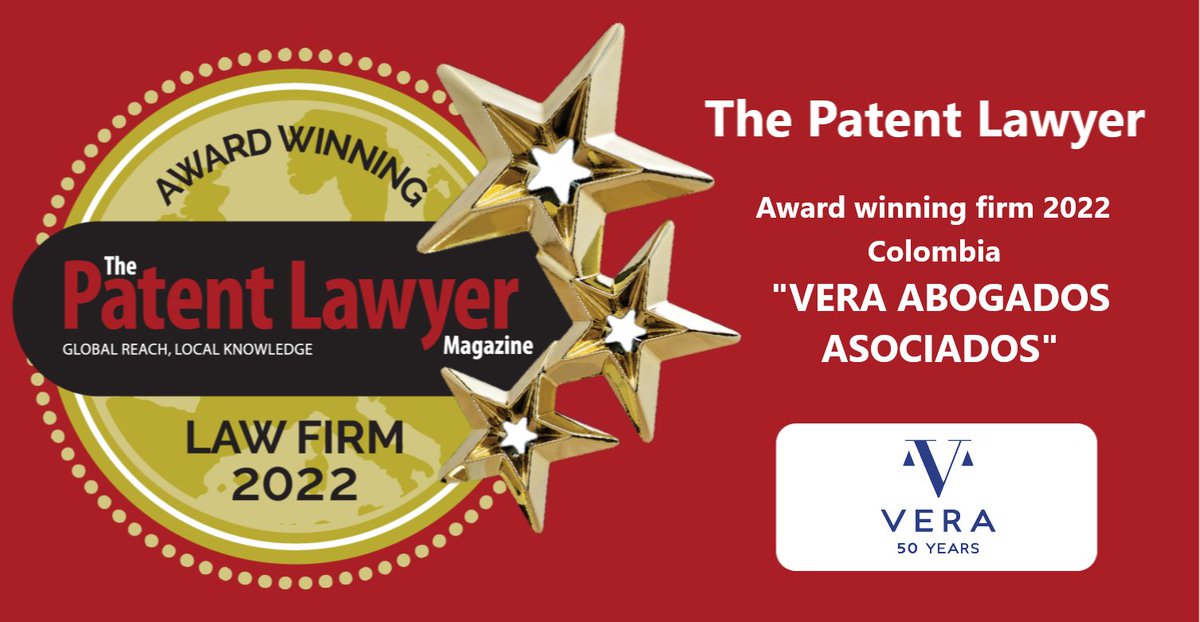 PatentLawyerMag's tweet image. CONGRATULATIONS to VERA ABOGADOS ASOCIADOS for achieving the status of Award Winning Law Firm in Colombia in The Patent Lawyer Magazine Rankings 2022! See the full list of results here on page 27: lnkd.in/ekVYDiwF 
#Patent #Lawyer #AwardWinning #LawFirm #Law #Rankings #IP