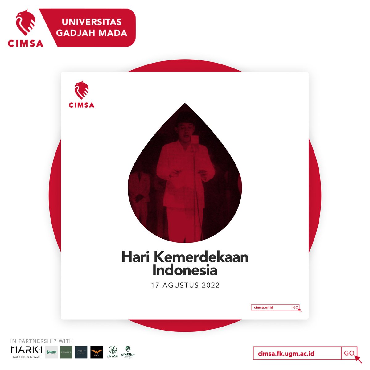 [INDONESIA'S 77TH INDEPENDENCE DAY]

As we celebrate the free spirit of Indonesia, may this independence day bring you and your family peace, joy, and love. Happy Independence Day!

CIMSA
Empowering Medical Students
Improving Nation’s Health