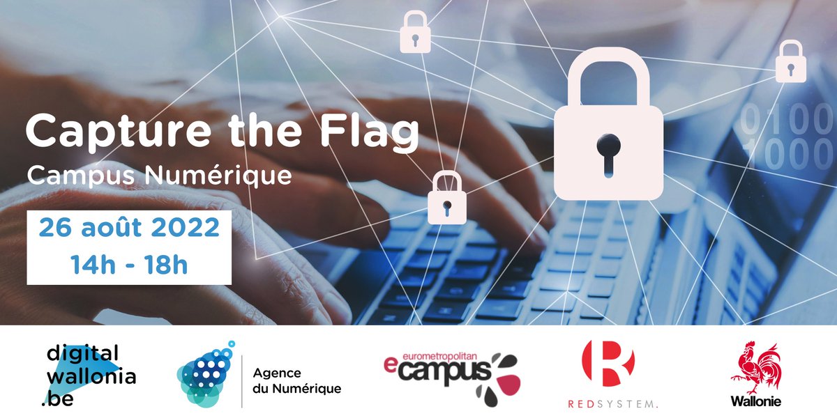 digitalwallonia's tweet photo. Vous êtes passionné par la #cybersecurite ? Participez à une chasse au trésor numérique mobilisant des compétences informatiques variées au travers d'une série d’épreuves collectives. ➡ https://t.co/zX2Oq2fpol #digitalwallonia @EeCampus https://t.co/jsWBxNFvUB