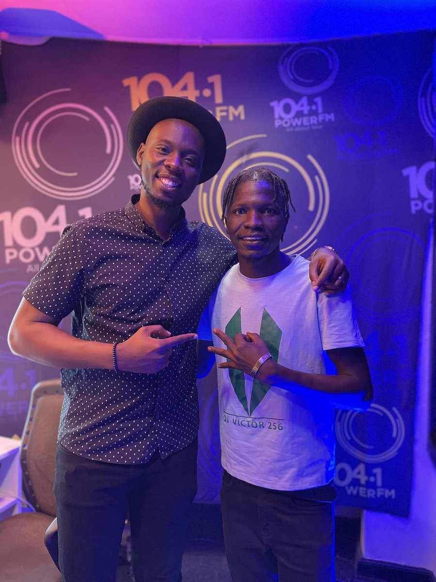 SRVictor256's tweet photo. God and his Glowry 🇿🇲🇺🇬 @powerfmuganda this morning 

Did link up with @ThePompi in 2016 at born Free concert &amp; Lock Down Concert 2017 as a fan
This year 20th Aug 2022 we’re sharing stage &amp; Ministering together @LegendsKla it’s a blessing 

#AliveInThePark #DJVictor256 https://t.co/d3hDJD4iws