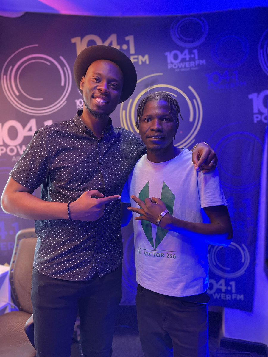 SRVictor256's tweet photo. God and his Glowry 🇿🇲🇺🇬 @powerfmuganda this morning 

Did link up with @ThePompi in 2016 at born Free concert &amp; Lock Down Concert 2017 as a fan
This year 20th Aug 2022 we’re sharing stage &amp; Ministering together @LegendsKla it’s a blessing 

#AliveInThePark #DJVictor256 https://t.co/d3hDJD4iws