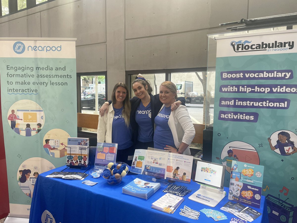 So excited to be at #nycschoolstech summit today @LaGuardiaArts 💙🎤 Come by and say we’re excited to talk with you!! #nycnearpod @nearpod💙 @Flocabulary 🔥🎤