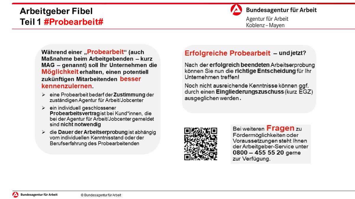 AA_KOMY's tweet photo. #ArbeitgeberFibel Teil 1 #Probearbeit – potentielle Mitarbeiter (m/w/d) besser kennenlernen. https://t.co/naoRKmE5h2