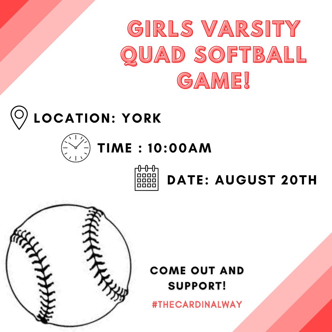 DTCardinals's tweet photo. The softball team continues into their season this Saturday at York in a quad. They will begin playing at 10am so be sure to come out and support! https://t.co/VpprSohq7K