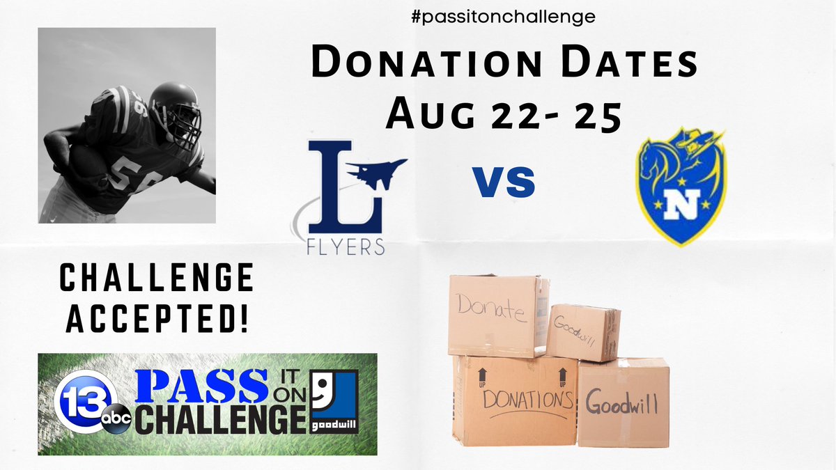 goodwillnow's tweet photo. @RangerRoundup @FlyerFlightCrew @13abc  Starts Monday! Start cleaning out your closets! The school with the most weight wins a $500 scholarship. Having a garage sale this weekend? Bring your leftover items to the Goodwill trailer parked at your High School. #goodwillnow https://t.co/hbl9NHlJ9X