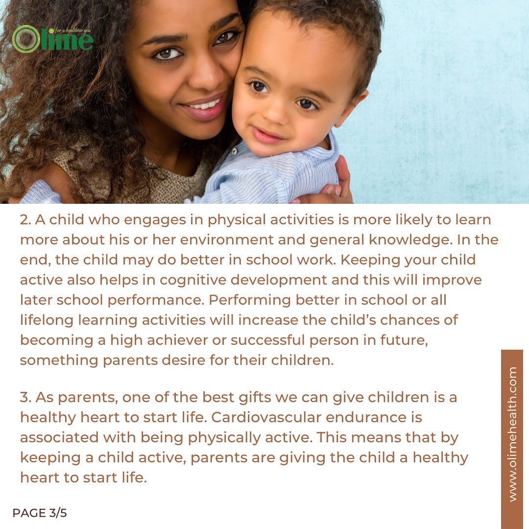 OlimeHealth's tweet photo. One way to give your child a healthy start is by keeping them active. Find out why it is important to keep children active. 

#BecomeAHealthierYou https://t.co/hG7RMzIQ9S