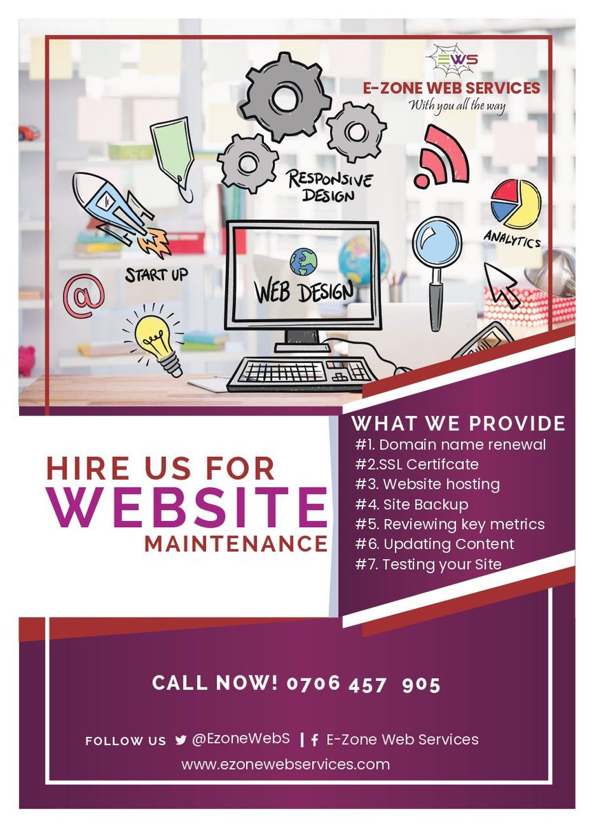 EzoneWebS's tweet photo. Already have a website for your brand? Hire @EzoneWebS  for professional website maintenance.

https://t.co/zbJhmYiEiM…

https://t.co/ZqCberjIvo

@ashunterlubega 
@SteveUG 
@mrogers4christ https://t.co/EklYfeegzz