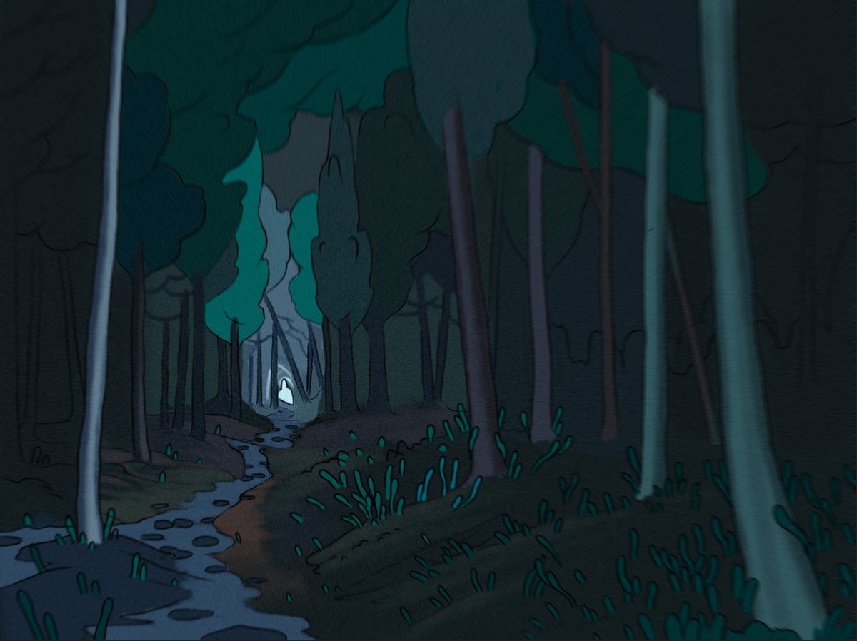 I call back to the voice in my head.

“Who are you?”

Who I am is not the matter at hand… Look to the path before you. These words demand 

Action.  A new path forms in a fashion of derelict cobblestone and moss as

Soft lights appear between the trees,