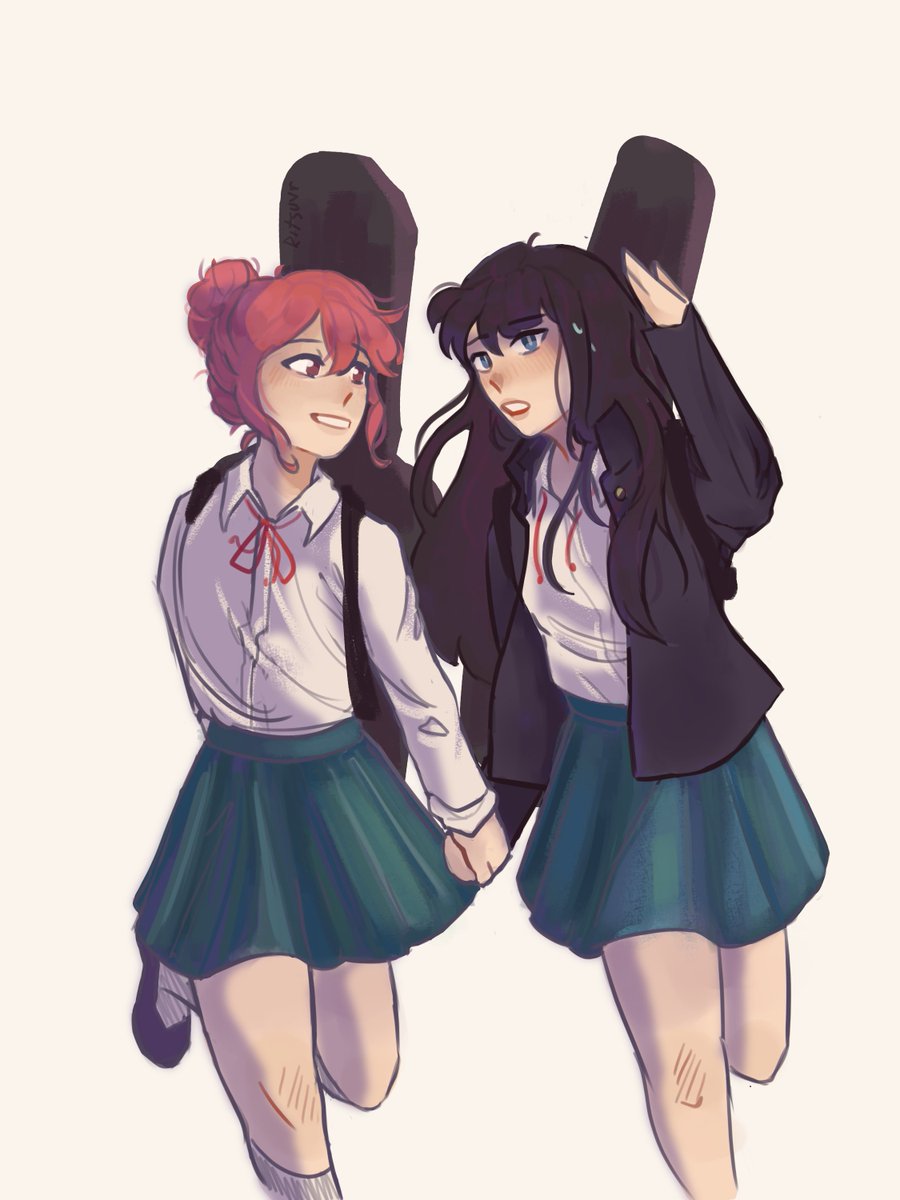 doodle of them running (very) late

#ギヴン