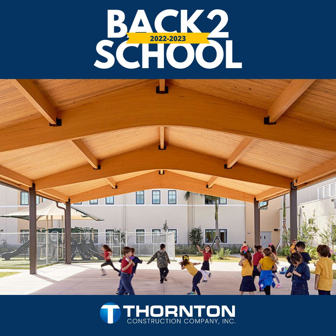 TCCIFlorida's tweet photo. Wishing everyone a great 2022-2023 school year! Thornton is working hard to continue building educational facilities throughout Florida to provide students with schools they can trust!
#backtoschool #flconstruction #sflconstruction #constructionmanager #generalcontractor https://t.co/AoTMkFKjWL