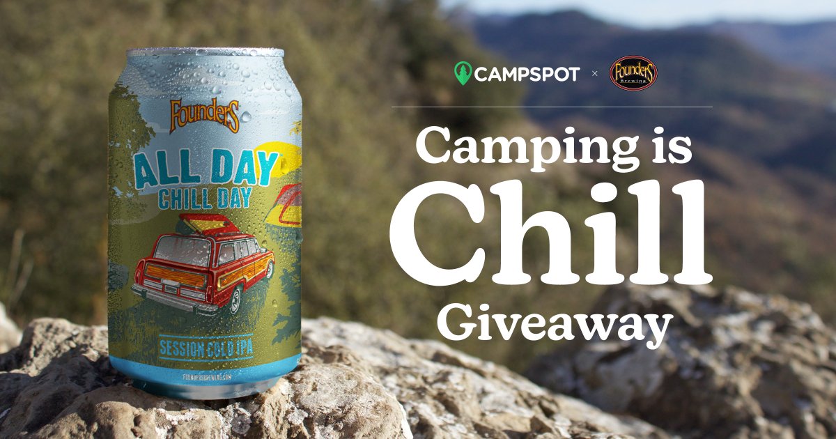 Giveaway time!! 
We’ve teamed up with <a href="/Campspot/">Campspot</a> to create a list of campgrounds perfect for beer lovers. Check out our top picks and enter the Camping is Chill Giveaway for your chance to win a $250 Campsot credit and plenty of camping gear from us!

campspot.com/camp-guide/cam…