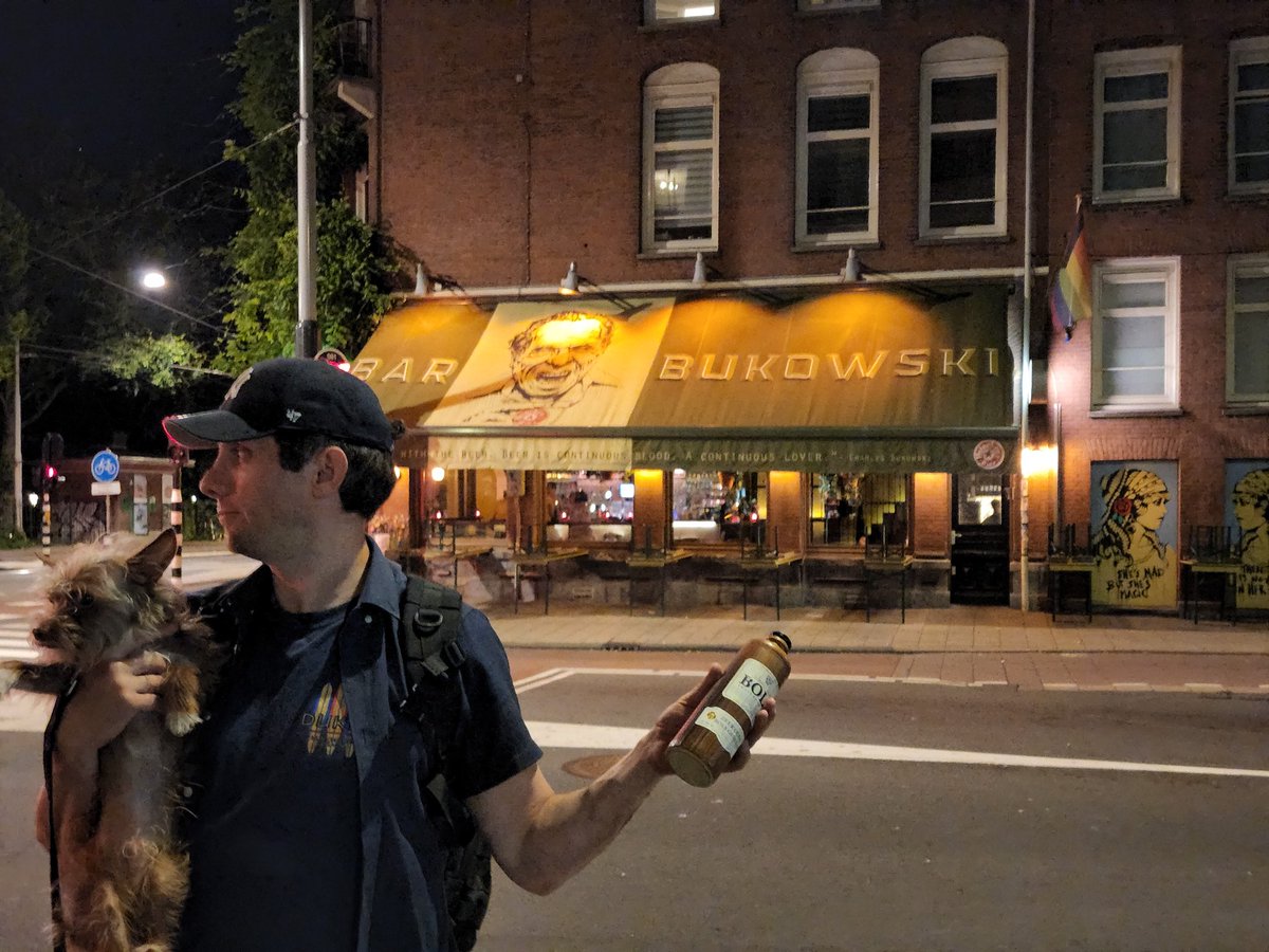 betbabbit's tweet photo. Happy birthday #charlesbukowski everybody grab a shot and a #beer and read some of his best quotes on @goodreads

"I never met another man I'd rather be. And even if that's a delusion, it's a lucky one."

#barbukowski #amsterdam https://t.co/4nO1he0eI6