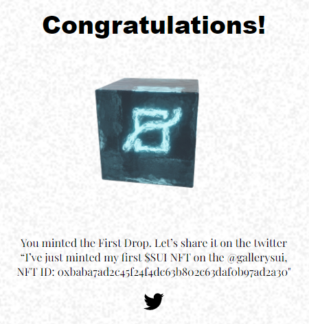 lanige88's tweet photo. @GallerySui I’ve just minted my first $SUI NFT on the @gallerysui,
NFT ID: 0xbaba7ad2c45f24f4dc63b802c63daf0b97ad2a30 https://t.co/h73oLm4QgA