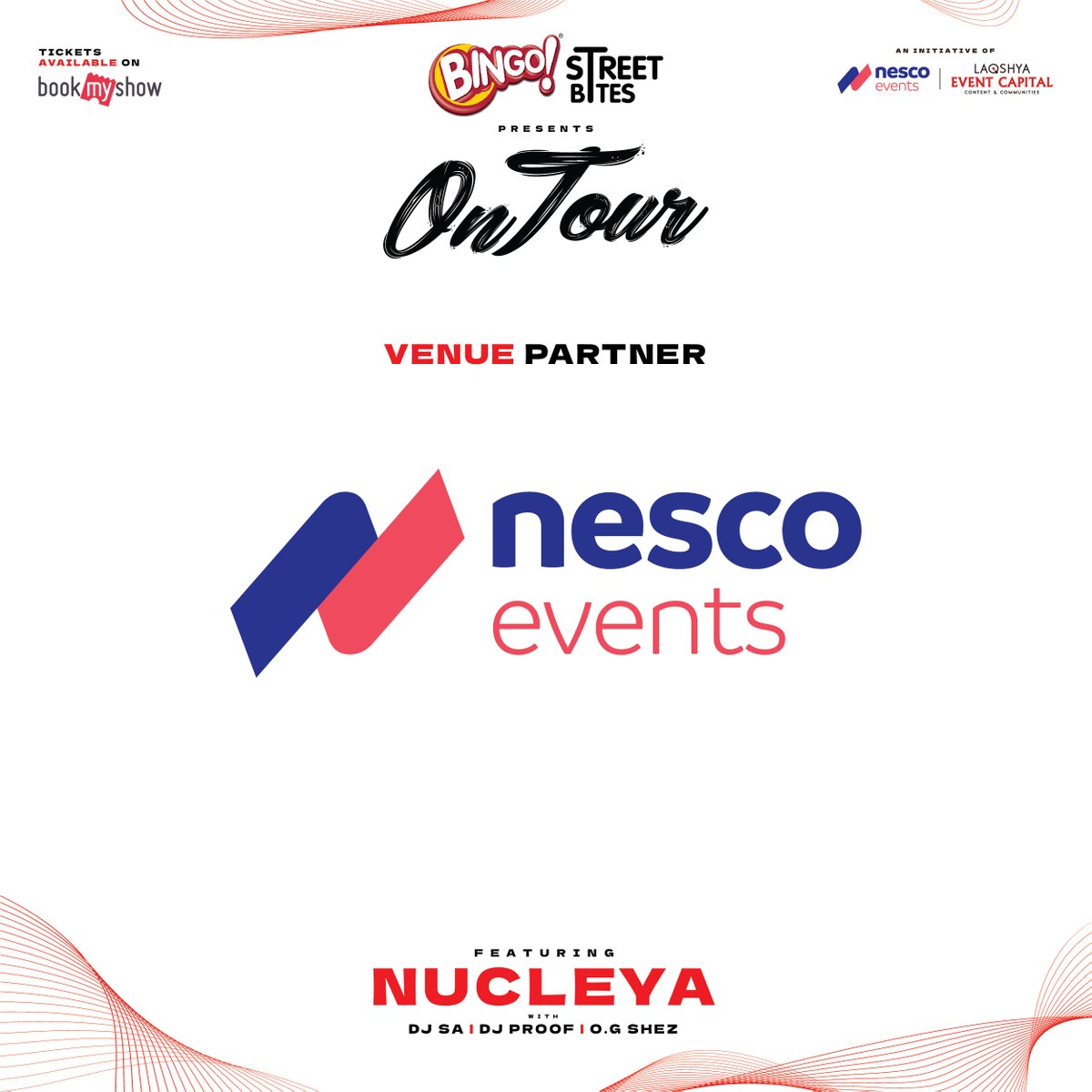 OnTourOfficial1's tweet photo. When we say we're bringing down the house, it's the spot where the action's at!

Proud to announce @nescoevents as the Venue Partner for #OnTour! See you guys there on the 27th 🎉

#LaqshyaEventCapital #NescoEvents #Nucleya #Mumbai #DJSa #DJProof #OGShez #BingoStreetBites #Pespi https://t.co/VOIVIMIV16