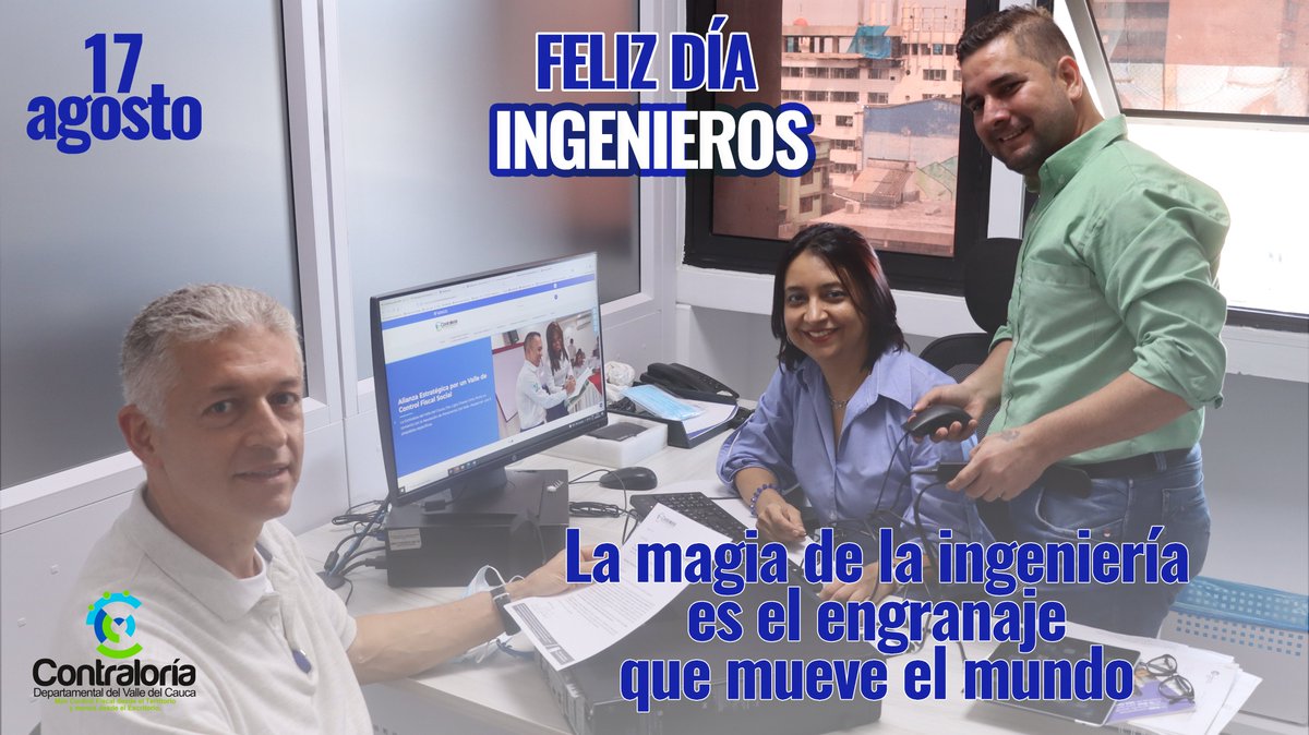 ContraloraValle's tweet photo. #ingenieros #ingenieriacivil #ingenierocivil #ingenieroindustrial #ingenieromecanico #ingenierosistemas #felizdiadelingeniero #17agosto https://t.co/V6GtwnTKSr