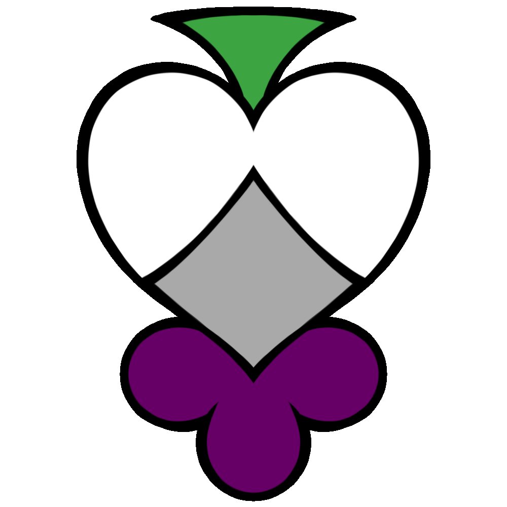 les_bi_an's tweet photo. I created an #aspec symbol by combining the 4 card suits as theyre common symbols in the community! #aromantic #asexual https://t.co/u8kQyYi7a7